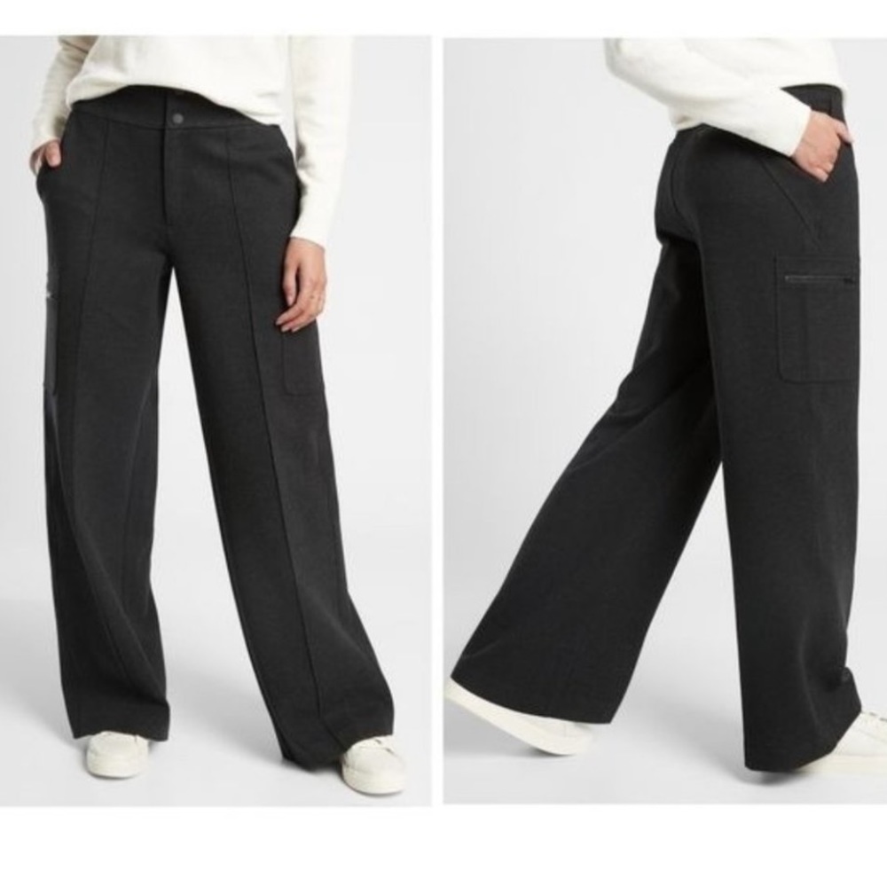 Athleta Venice Heathered Charcoal Cargo Pants, 14